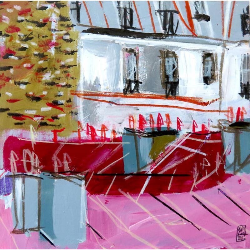 Painting Parisien vignette by Anicet Olivier | Painting Figurative Acrylic, Pastel Architecture, Pop icons, Urban