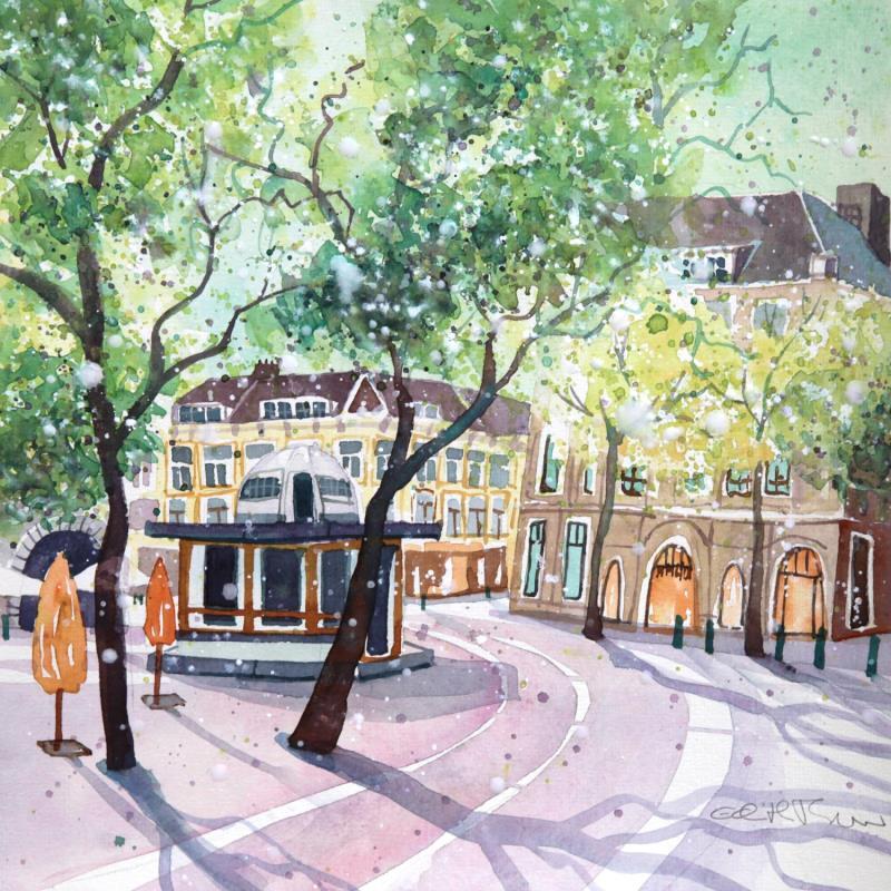 Painting NO.  2527 THE HAGUE BUITENHOF by Thurnherr Edith | Painting Subject matter Watercolor Urban