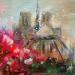 Painting Notre Dame by Solveiga | Painting Landscapes Architecture Acrylic