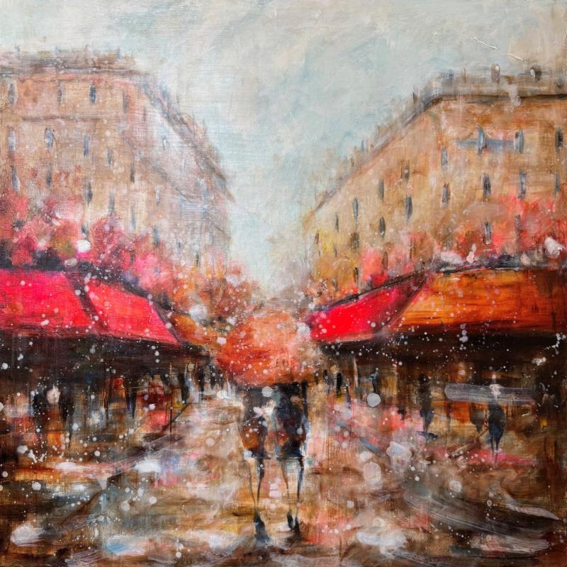 Peinture Fall in Paris par Solveiga | Tableau  Acrylique