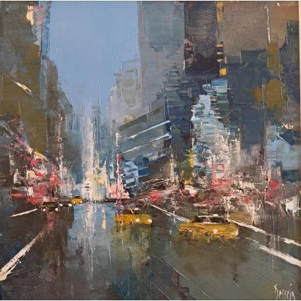 Peinture Blue night par Dessein Pierre | Tableau Figuratif Huile Architecture, Urbain