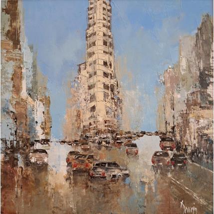 Peinture Flatiron building par Dessein Pierre | Tableau Figuratif Huile Architecture, Urbain