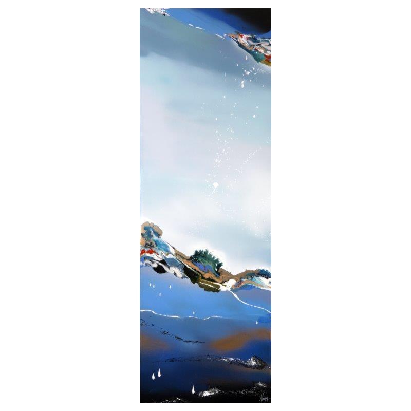 Painting 927 : Bleus de rêve by Naen | Painting Abstract Acrylic, Ink Landscapes