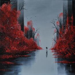 Painting Le rêve et la forêt by Galloro Maurizio | Painting Figurative Oil Urban