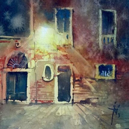 Painting Bellissima notte by Abbatucci Violaine | Painting Figurative Watercolor