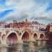 Peinture Toulouse en giboulées par Abbatucci Violaine | Tableau Figuratif Aquarelle