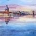 Peinture La passerelle du dôme par Abbatucci Violaine | Tableau Figuratif Aquarelle