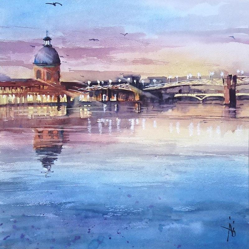 Peinture La passerelle du dôme par Abbatucci Violaine | Tableau Figuratif Aquarelle