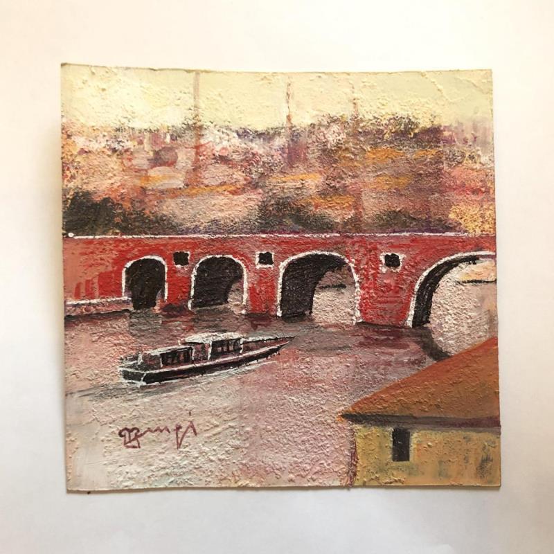 Gemälde AR1 TOULOUSE, LE PONT ROUGE  von Burgi Roger | Gemälde Figurativ Landschaften Urban Marine Acryl