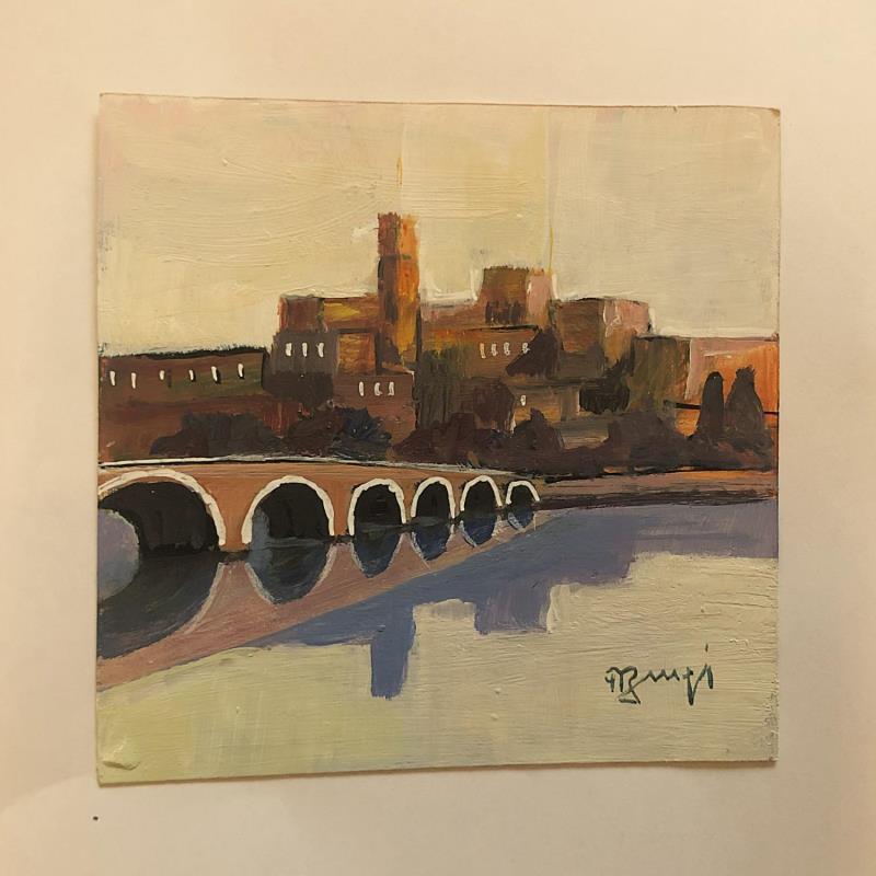 Gemälde AR3  TOULOUSE LE GRAND PONT   von Burgi Roger | Gemälde Figurativ Urban Marine Acryl