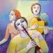 Painting AQ75 LE TRIO by Burgi Roger | Painting Figurative Music Life style Acrylic