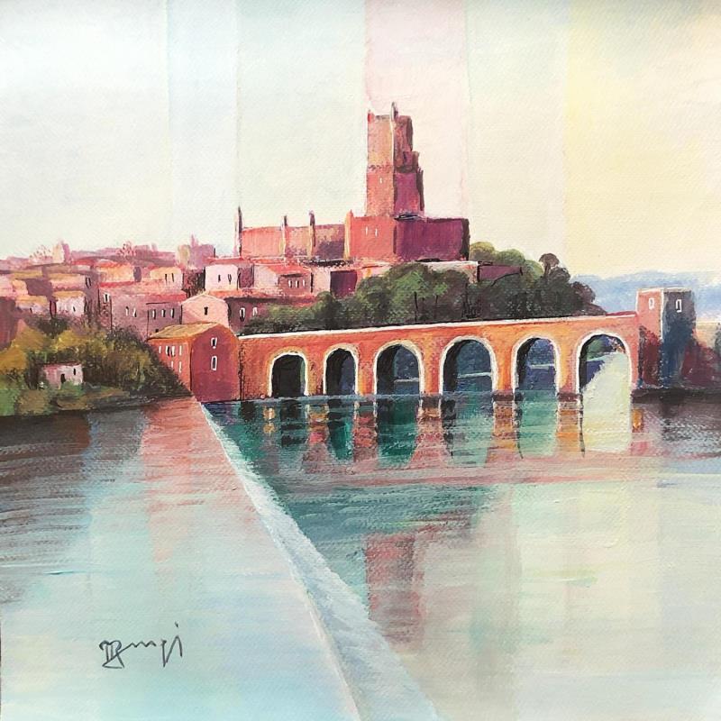 Painting AR14 TOULOUSE, LA PETITE CHUTE by Burgi Roger | Painting Figurative Urban Marine Architecture Acrylic