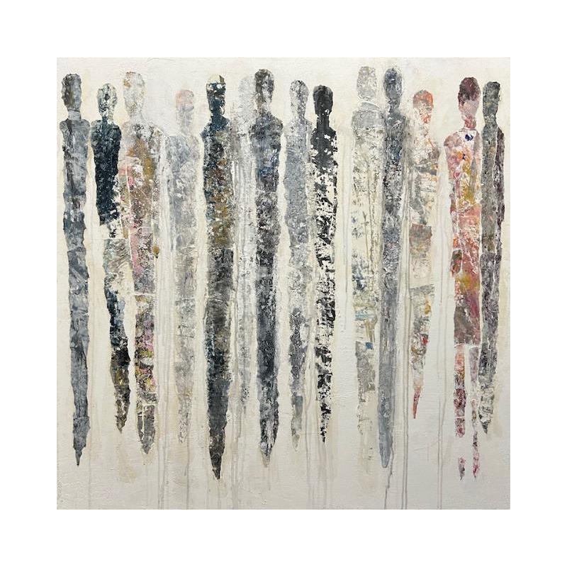 Painting Les fervents by Rocco Sophie | Painting Raw art Acrylic, Gluing, Sand
