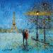 Painting En amoureux à Paris by Dessapt Elika | Painting Impressionism Acrylic Sand