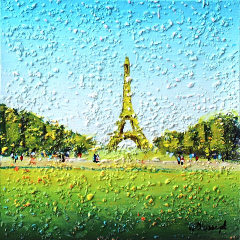 Painting La tour eiffel by Dessapt Elika | Painting Impressionism Acrylic Sand