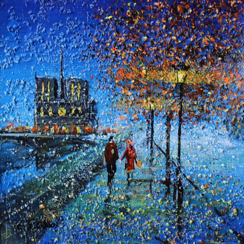 Painting bala de à notre-dame by Dessapt Elika | Painting Impressionism Acrylic Sand