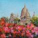 Painting Les fleurs de Montmartre by Dessapt Elika | Painting Impressionism Acrylic Sand