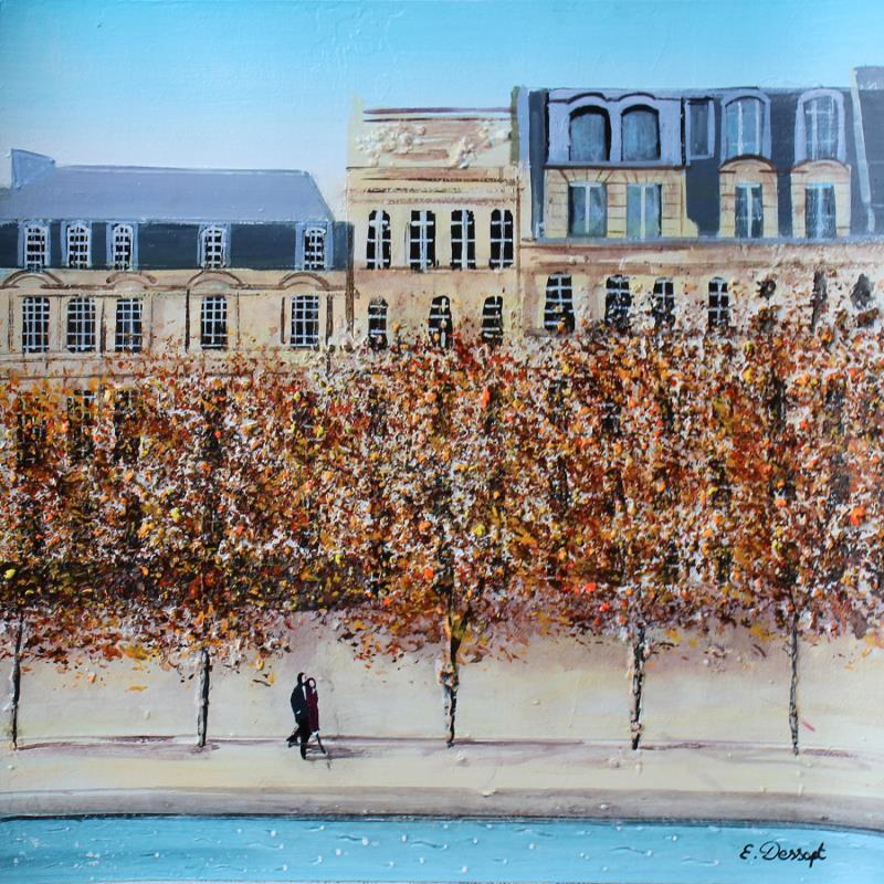 Painting Sur les bords de seine by Dessapt Elika | Painting Impressionism Acrylic, Sand