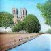 Painting notre-dame de Paris sous un ciel d'été by Dessapt Elika | Painting Impressionism Acrylic Sand