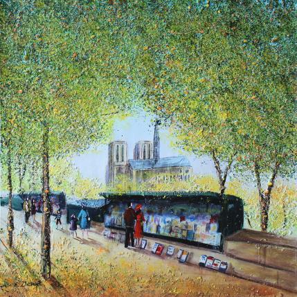 Painting Pormenade d'automne vers Notre-Dame by Dessapt Elika | Painting Impressionism Acrylic, Sand