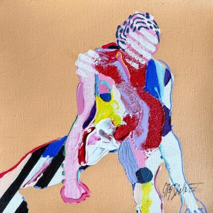 Painting  Toujours patiner  by Cressanne | Painting Figurative Acrylic, Ink, Sand Nude