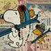 Painting F4  Snoopy et Woodstock by Marie G.  | Painting Pop-art Pop icons Wood Acrylic Gluing