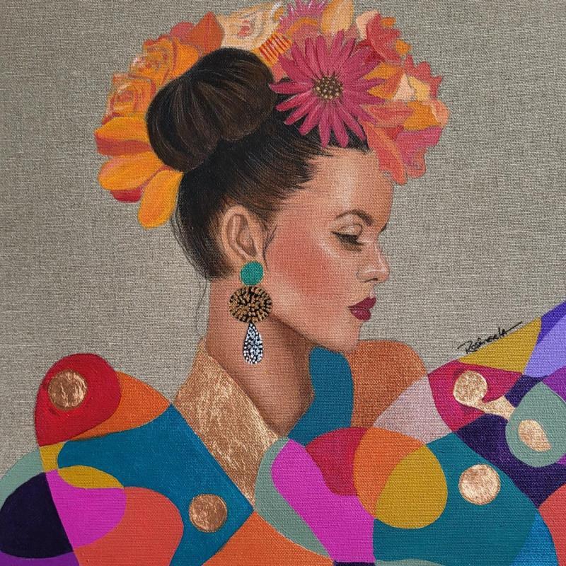 Painting Andreza by Rosângela | Painting Figurative Acrylic Portrait