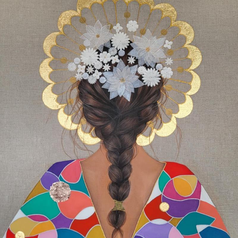 Painting Flore by Rosângela | Painting Figurative Acrylic Portrait