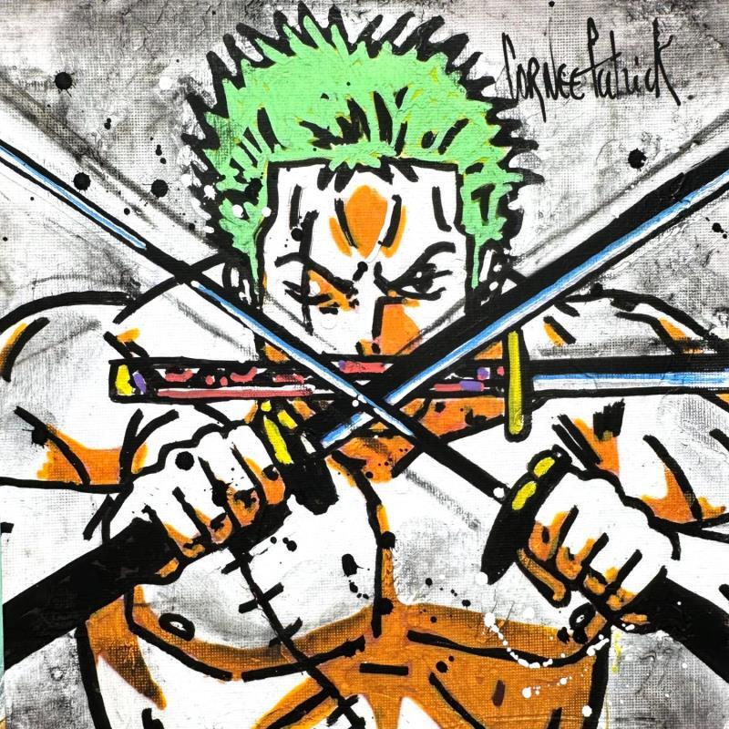 Painting Zoro et ses sabres by Cornée Patrick | Painting Pop-art Graffiti, Oil Child, Cinema, Pop icons