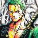 Painting Zoro et son Katana by Cornée Patrick | Painting Pop-art Cinema Pop icons Child Graffiti Oil