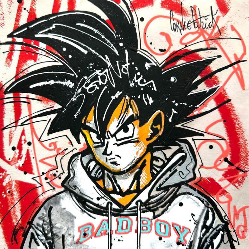 Painting Son Goku, bad boy by Cornée Patrick | Painting Pop-art Graffiti, Oil Child, Cinema, Pop icons