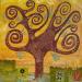Painting La terre  by Romanelli Karine | Painting Figurative Nature Acrylic Pastel Gold leaf