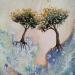 Painting Les amoureux by Blandin Magali | Painting Figurative Landscapes Oil