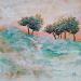 Painting Horizon coloré by Blandin Magali | Painting Figurative Landscapes Oil