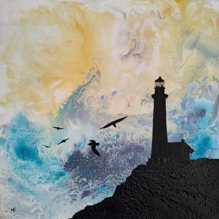 Painting Lumière sur le phare by Blandin Magali | Painting Figurative Oil Landscapes