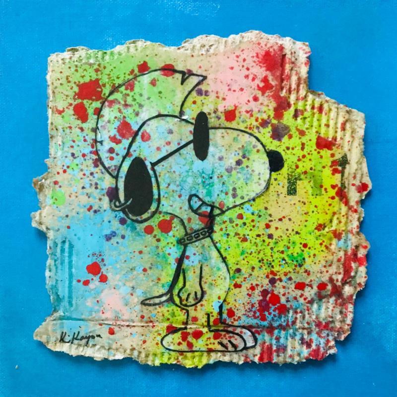 Painting Snoopy punk by Kikayou | Painting Pop-art Acrylic, Gluing, Graffiti Pop icons