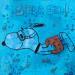 Painting Snoopy snorkling by Kikayou | Painting Pop-art Pop icons Graffiti Acrylic Gluing