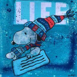 Painting Luge party by Kikayou | Painting Pop-art Acrylic, Gluing, Graffiti Pop icons