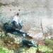 Painting Lecture au bord de la Loire by Gutierrez | Painting Impressionism Landscapes Watercolor