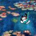 Painting F3  baignade dans les nymphéas (Monet) by Marie G.  | Painting Pop-art Pop icons Wood Acrylic