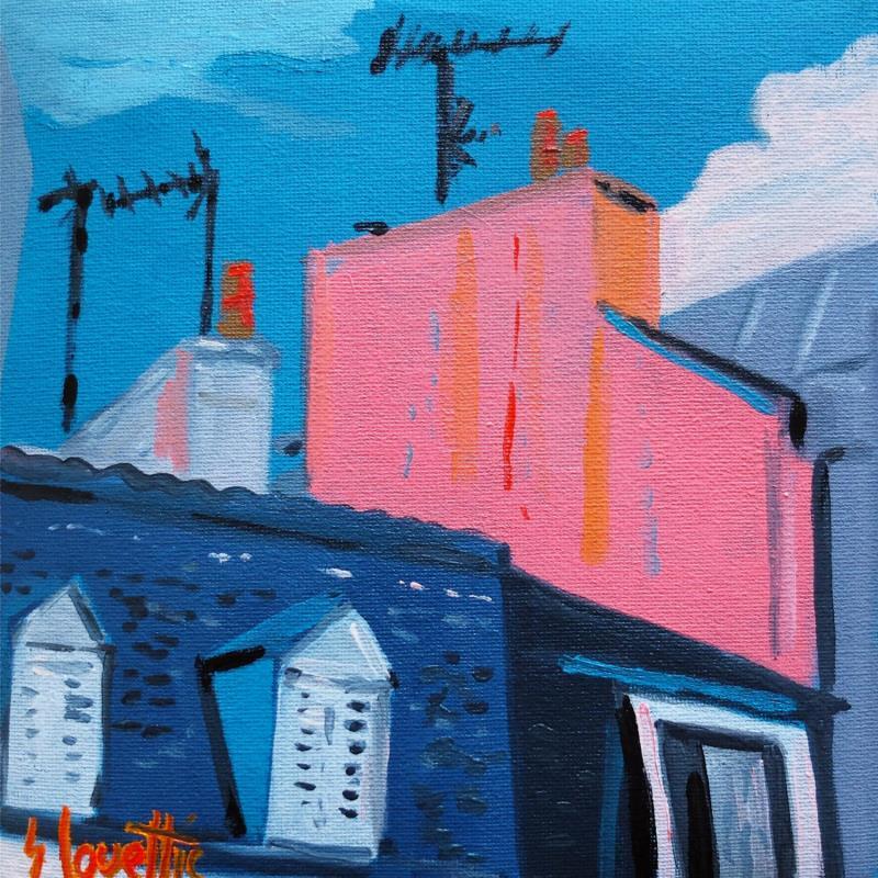 Painting Between the roof by Coueffic Sébastien | Painting Figurative Oil Architecture, Life style, Pop icons, Urban