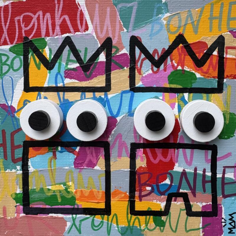 Painting BONHEUR by Mam | Painting Pop-art Acrylic Life style, Pop icons, Society