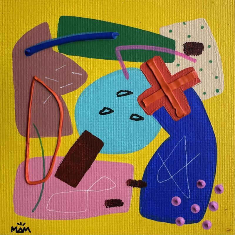 Painting YELLOW POP by Mam | Painting Pop-art Acrylic Minimalist, Society