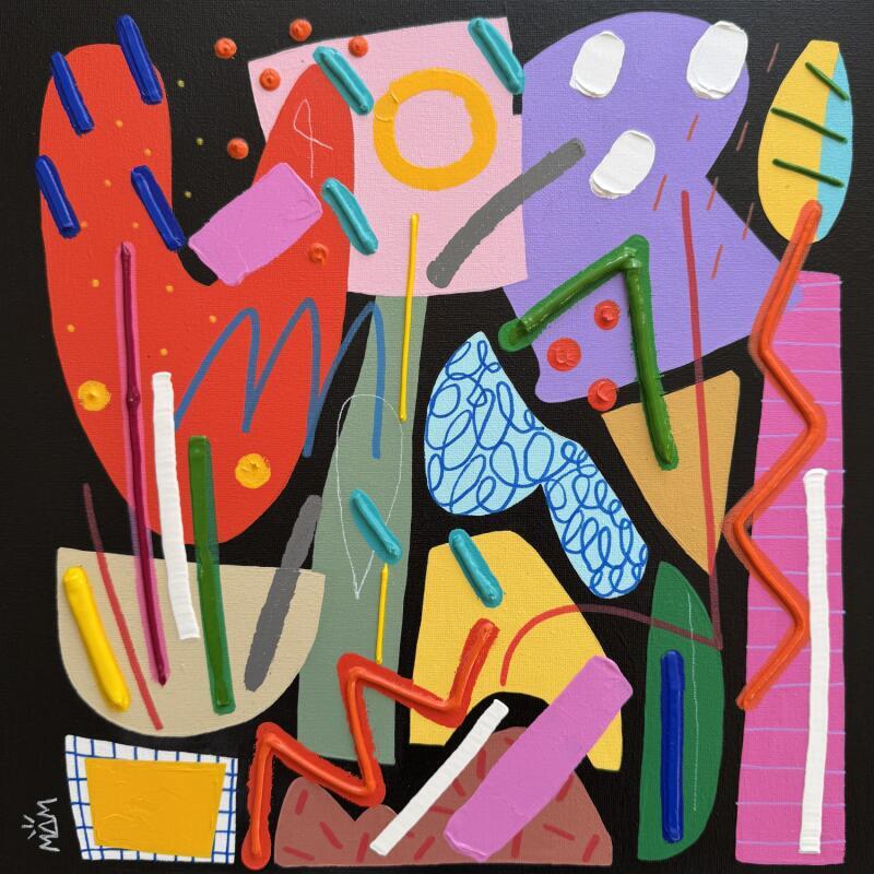 Painting PLUIE DE JOIE by Mam | Painting Abstract Acrylic Minimalist, Pop icons, Still-life