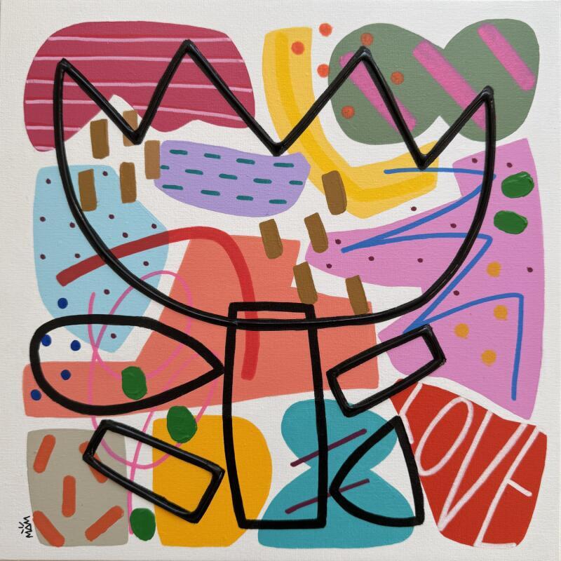 Painting LOVE COLORS by Mam | Painting Abstract Acrylic Minimalist, Pop icons, Still-life