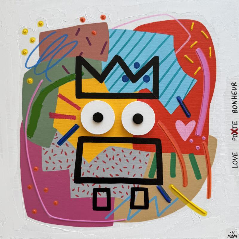 Painting LOVE POTE BONHEUR by Mam | Painting Pop-art Acrylic Minimalist, Pop icons, Portrait