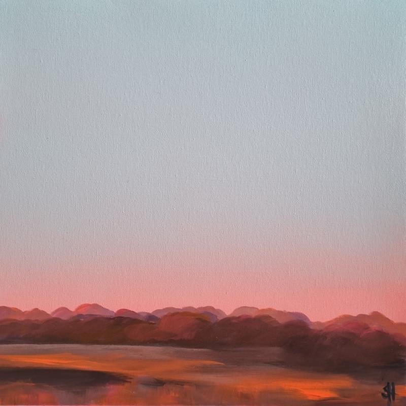 Painting PINK SUNRISE by Herz Svenja | Painting Figurative Acrylic Landscapes