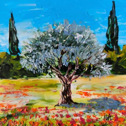 Painting Nature de la Provence by Rey Ewa | Painting Figurative Acrylic Landscapes