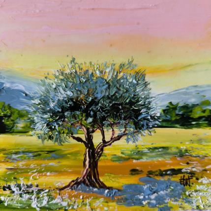 Painting La fin du jour pour l'olivier by Rey Ewa | Painting Figurative Acrylic Landscapes