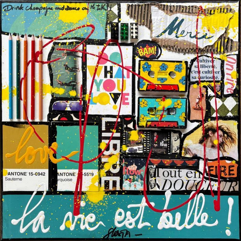 Painting La vie est belle! by Costa Sophie | Painting Pop-art Acrylic, Gluing, Upcycling